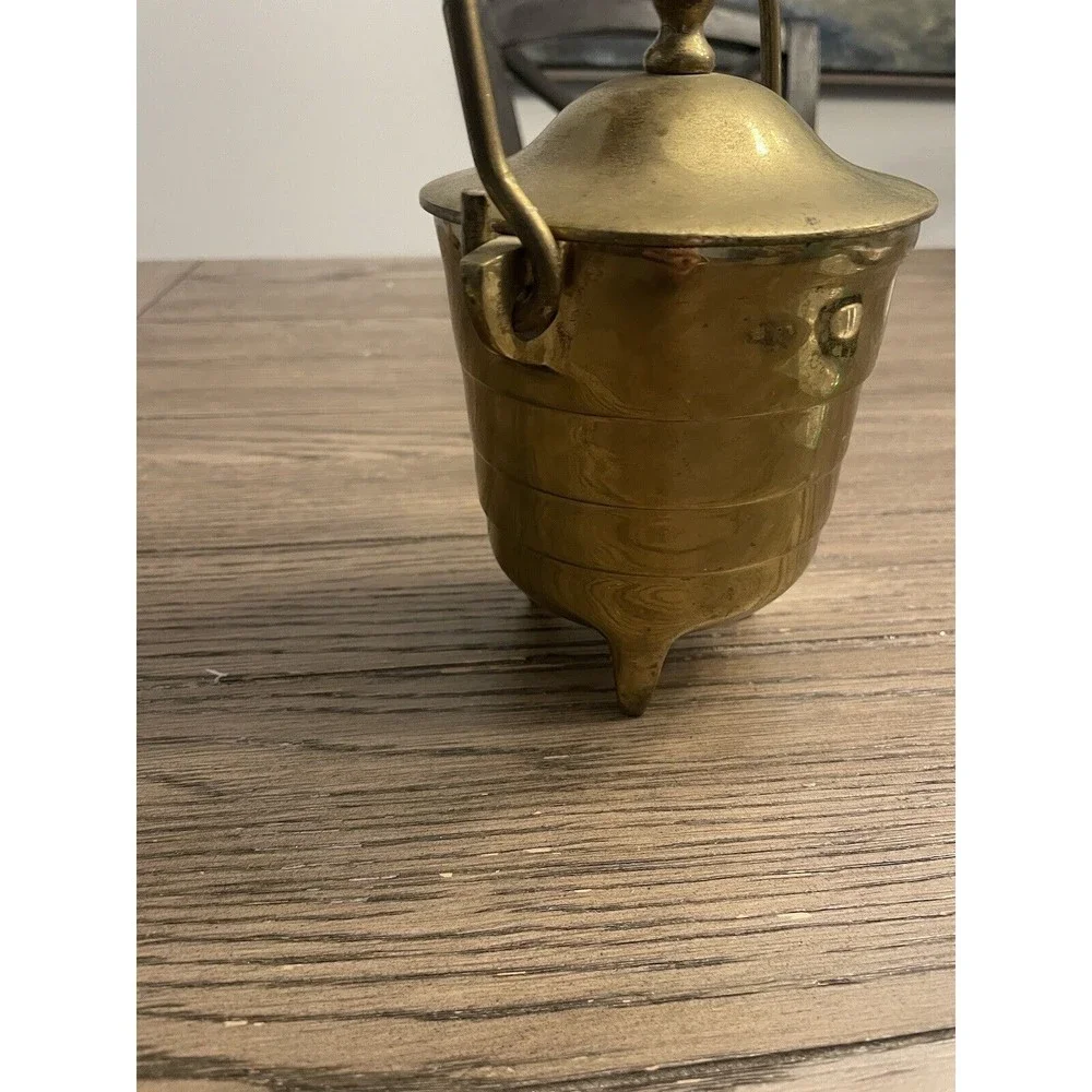 Vintage Heavy Solid Brass FireStarter Kerosene Smudge Pot
